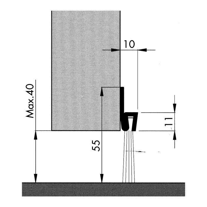 Bürstendichtungen - Bürstendichtung für Türen | Bürstenhöhe: 30 mm | Farbe: Verzinkt