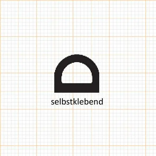 Türdichtung selbstklebend - Klebedichtung mit D-Profil | Spaltbreite: 8 – 11 mm | Farbe: schwarz