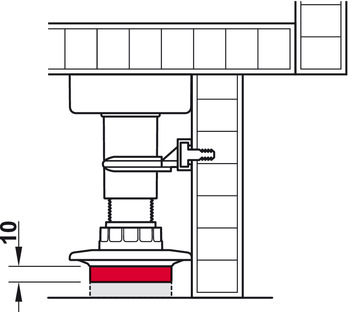 Tischbeschläge & Rollen - Distanzring für Sockelsystem Häfele AXILO™ 78 | Farbe: schwarz
