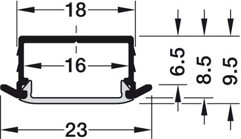 Beleuchtung - Unterbauprofil für Häfele Loox | Modell: Profil 1190 | Länge: 2500 mm