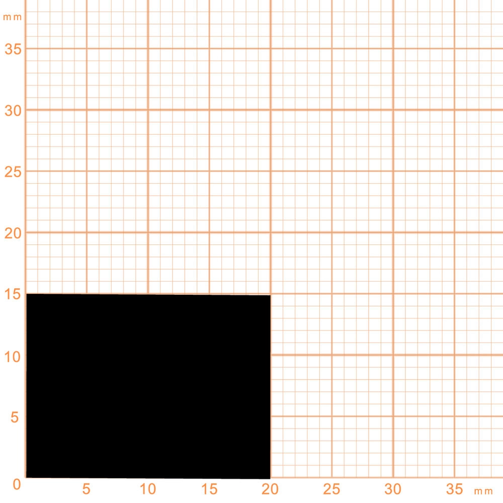 Moosgummi - Moosgummidichtung vierkant | 20 mm Breite | Farbe: schwarz