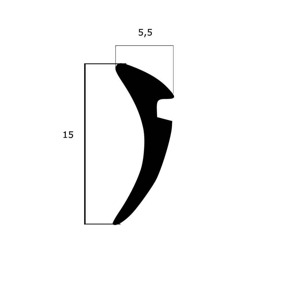Verglasungsdichtungen - Verglasungsdichtung für Fenster | 5,5 mm Breite | Farbe: schwarz