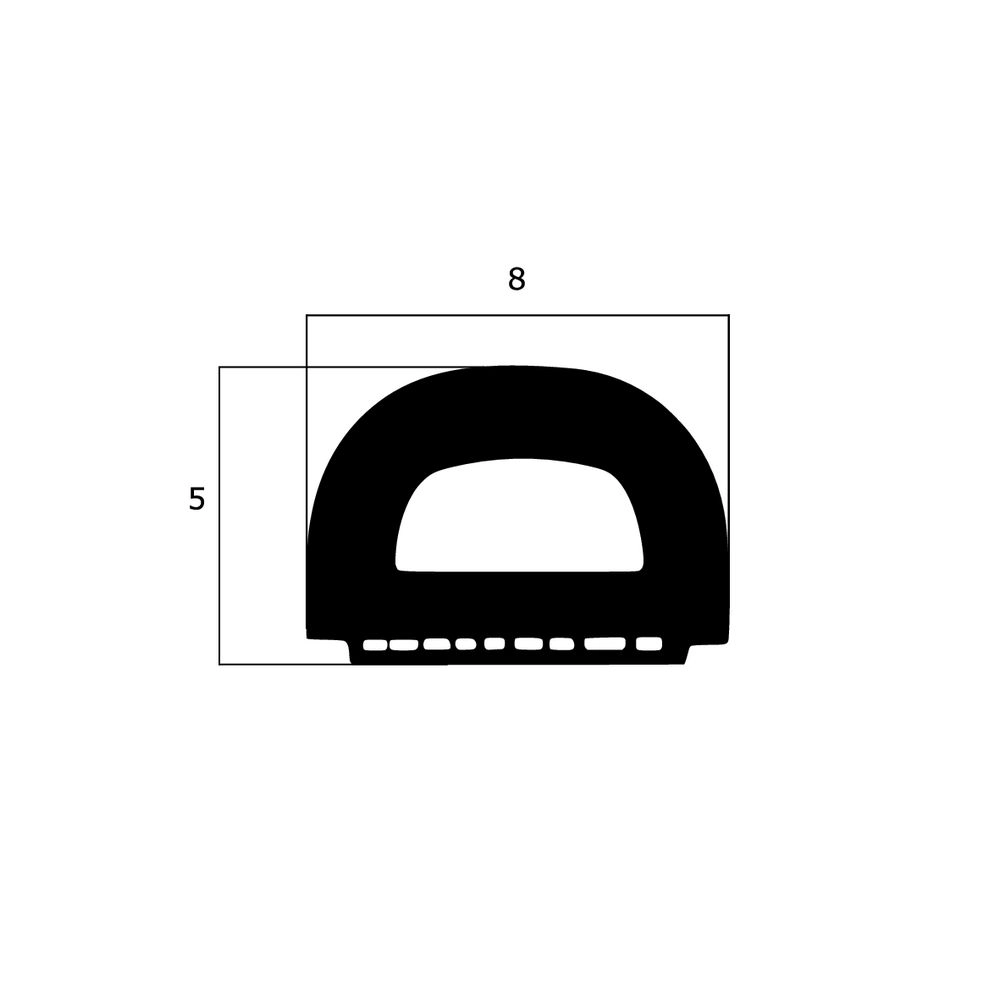 Türdichtung selbstklebend - Klebedichtung mit D-Profil | Spaltbreite: 4 – 6 mm | Farbe: braun
