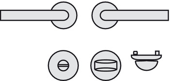 Türdrücker - Türdrücker-Garnitur für WC/Badezimmer | Hoppe Amsterdam 1400/42KV/42KVS | Farbe: silber