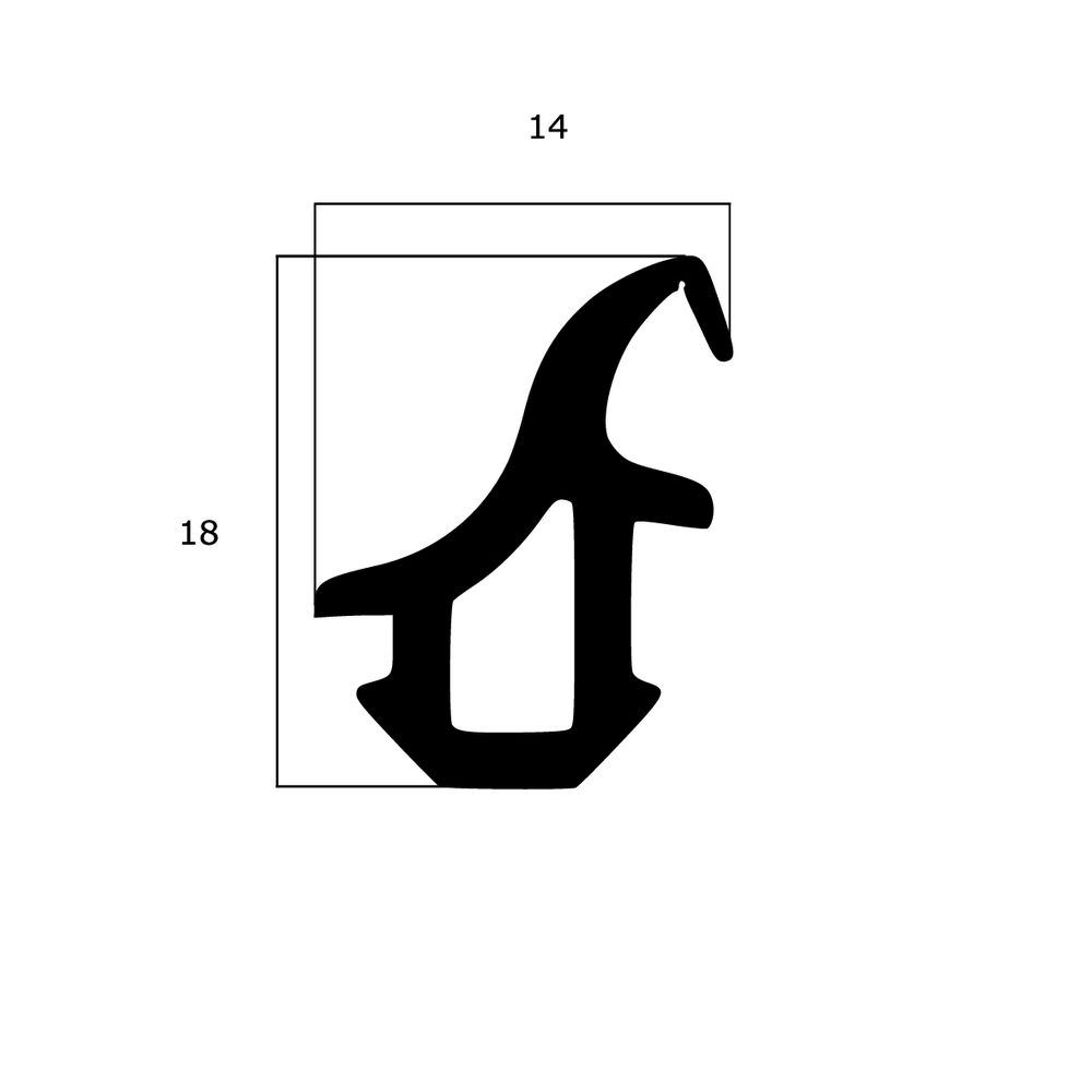 Mitteldichtungen - Mitteldichtung für Metall- und Alufenster | 18 mm Höhe | Farbe: schwarz