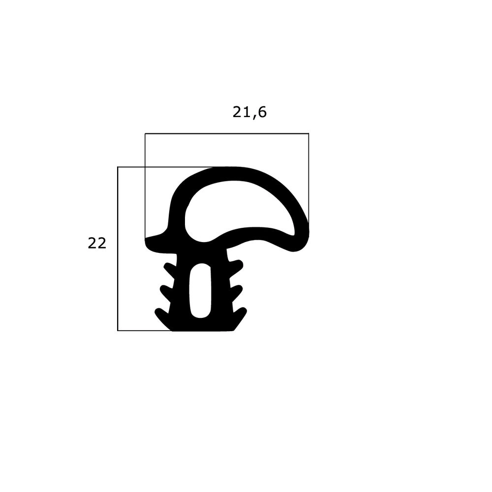 Kühlschrankdichtungen - Kühlschrankdichtung Meterware | Höhe: 22 mm | Farbe: schwarz