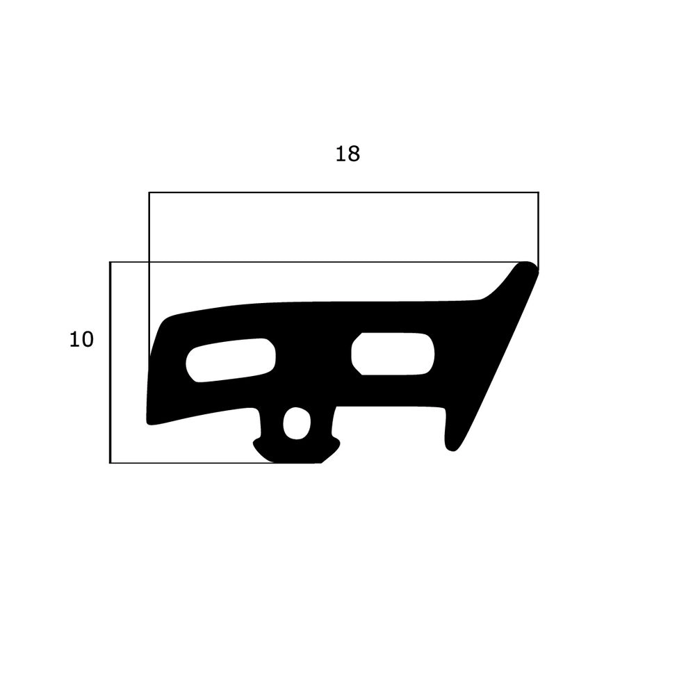 Verglasungsdichtungen - Verglasungsdichtung für Fenster | 18 mm Höhe | Farbe: schwarz