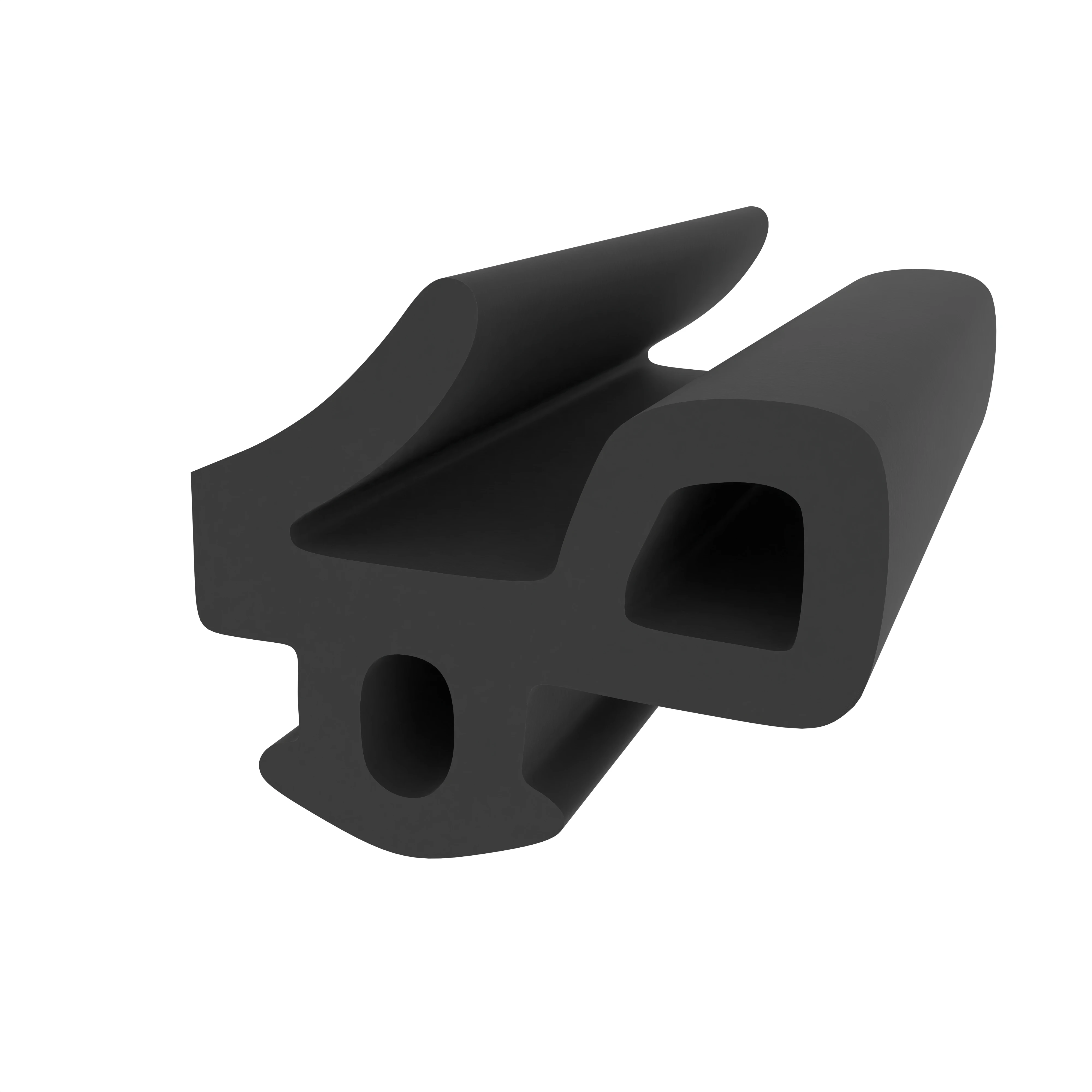 Anschlagdichtung mit Lippe und profiliertem Fuß | 11 mm Höhe | Farbe: schwarz  Anschlagdichtung mit Lippe und profiliertem Fuß | 11 mm Höhe | Farbe: schwarz