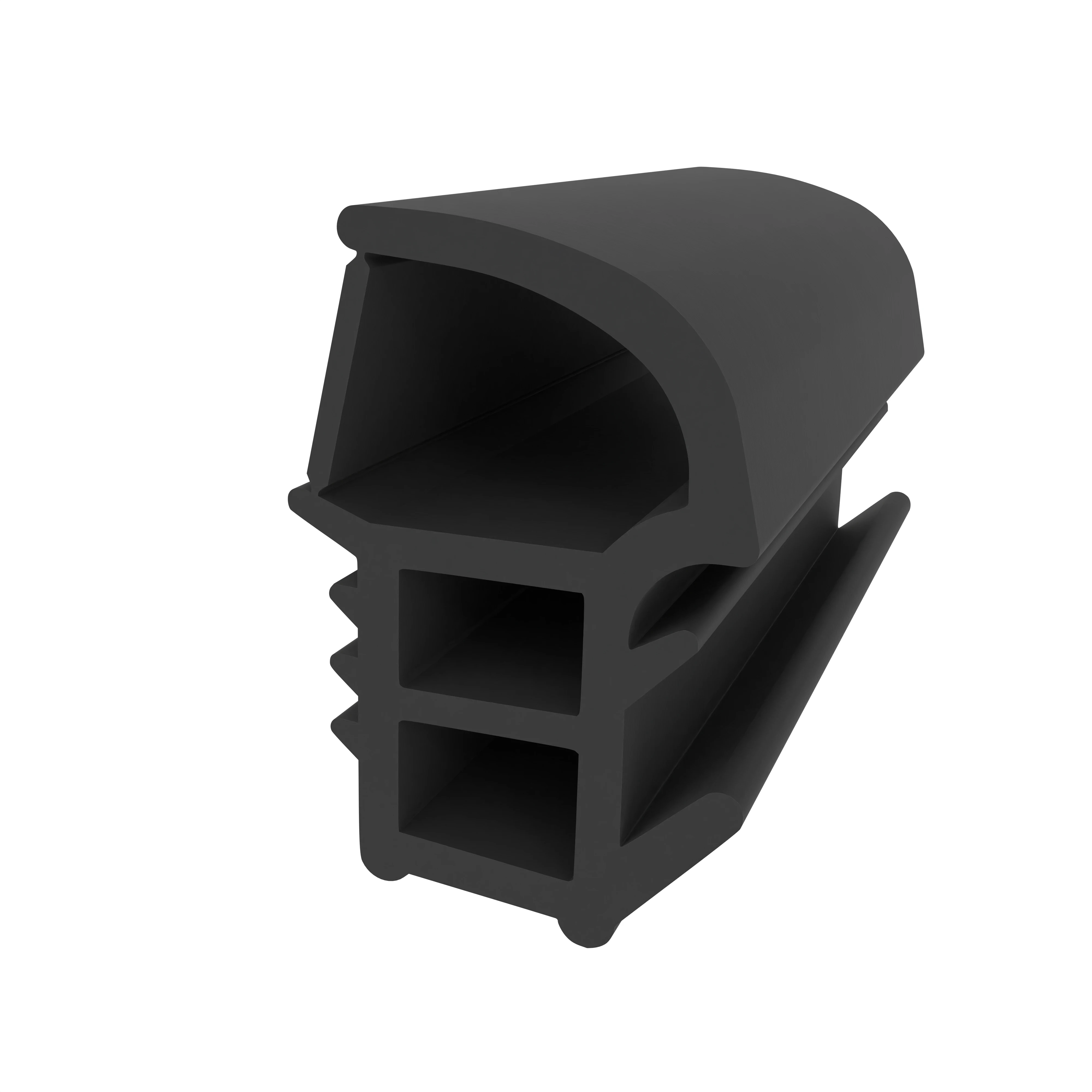 Türrahmen Dichtung - Stahlzargendichtung für Metalltüren | 22 mm Höhe | Farbe: schwarz