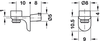 Bodenträger für Glasböden | Tragkraft: bis zu 26 kg | Bohrloch Ø 5 mm