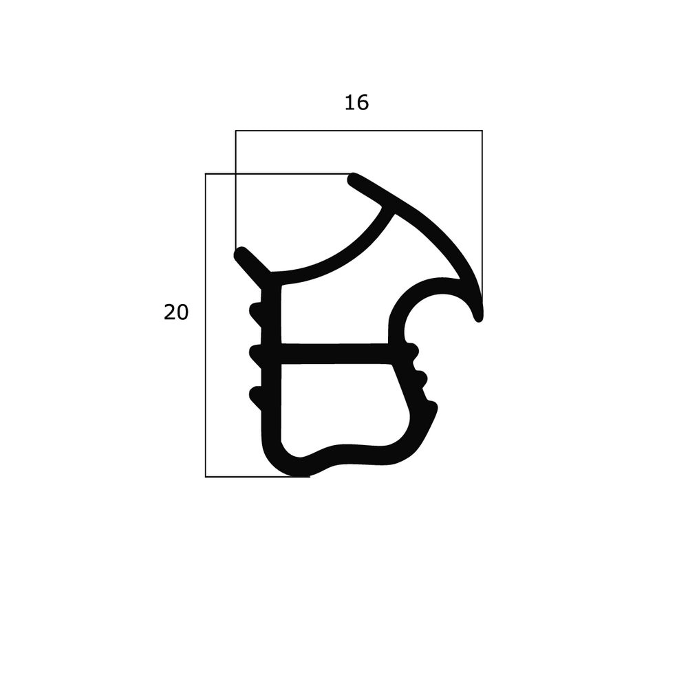 Türrahmen Dichtung - Stahlzargendichtung für senkrechte Nut | 20 mm Höhe | Farbe: braun