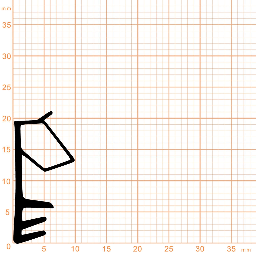 Flügelfalzdichtungen - Flügelfalzdichtung für Holzelemente  | 15 mm Falzhöhe | Farbe: schwarz