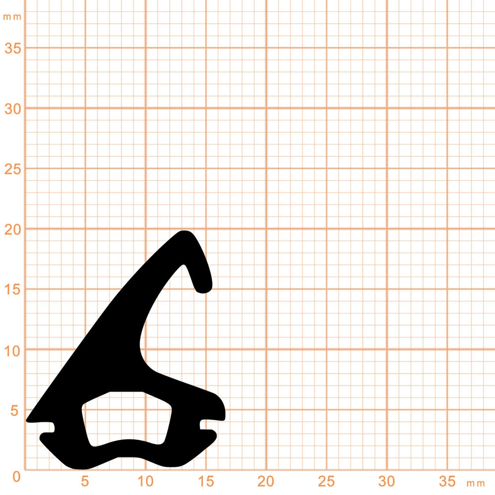 Mitteldichtungen - Mitteldichtung für Metall- und Alufenster | 21 mm Höhe | Farbe: schwarz