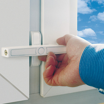 Gebäudeausstattung - Fenster-Zusatzschloss | Modell: Abus 2420 | Farbe: weiß