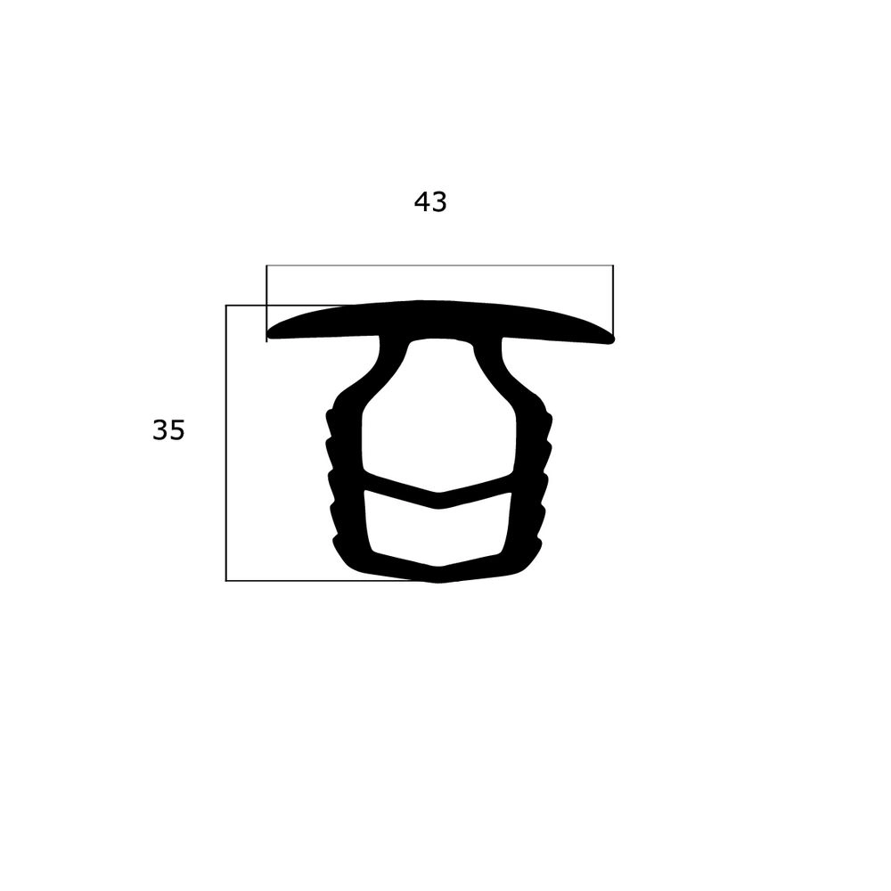 Treppenstufenprofile - Fugenabdeckprofil | Höhe: 35 mm | Farbe: schwarz