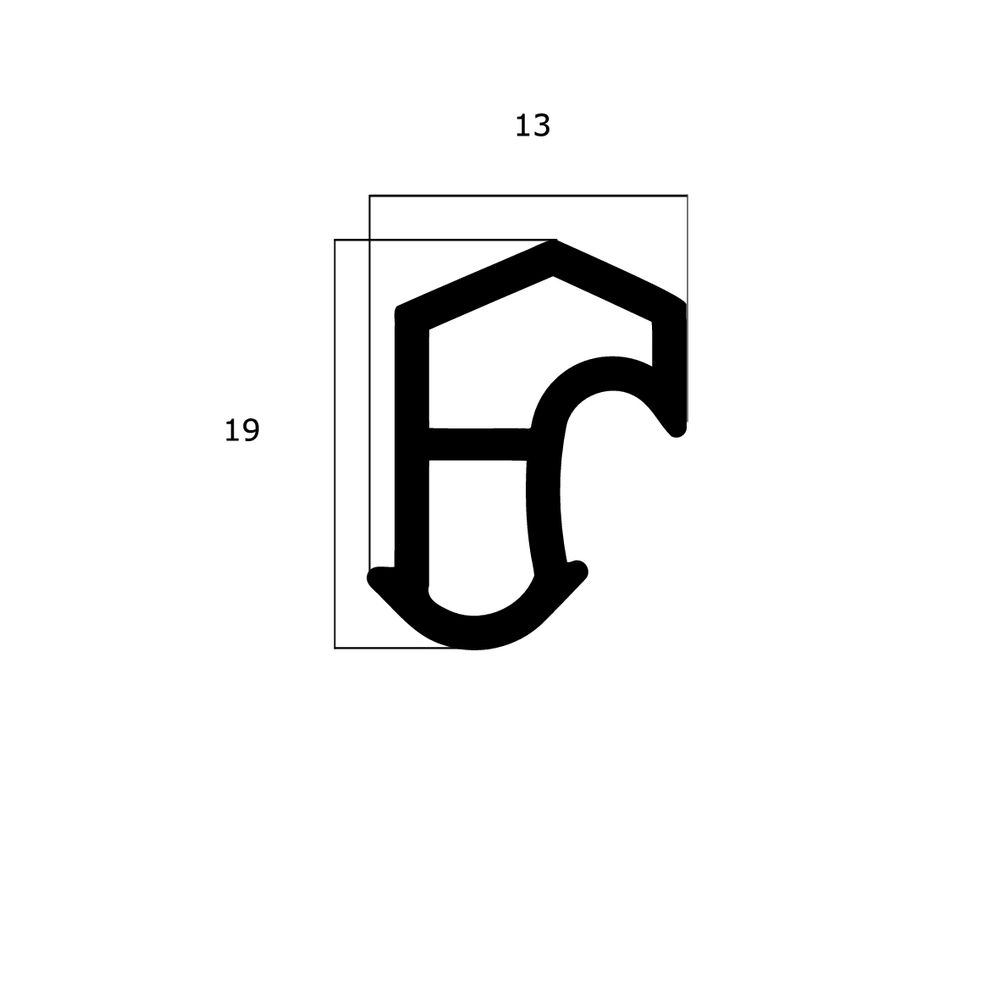 Türrahmen Dichtung - Stahlzargendichtung für Stahlzargen | 19 mm Höhe | Farbe: weiß