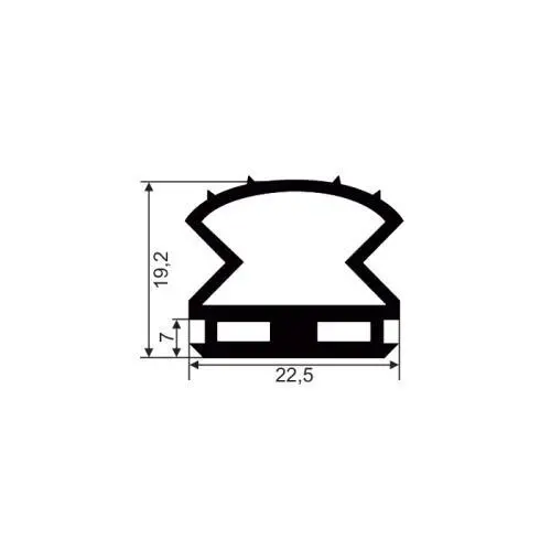 Kühlschrankdichtungen - Kühlschrankdichtungsrahmen | Höhe: 19,2 mm | Farbe: schwarz