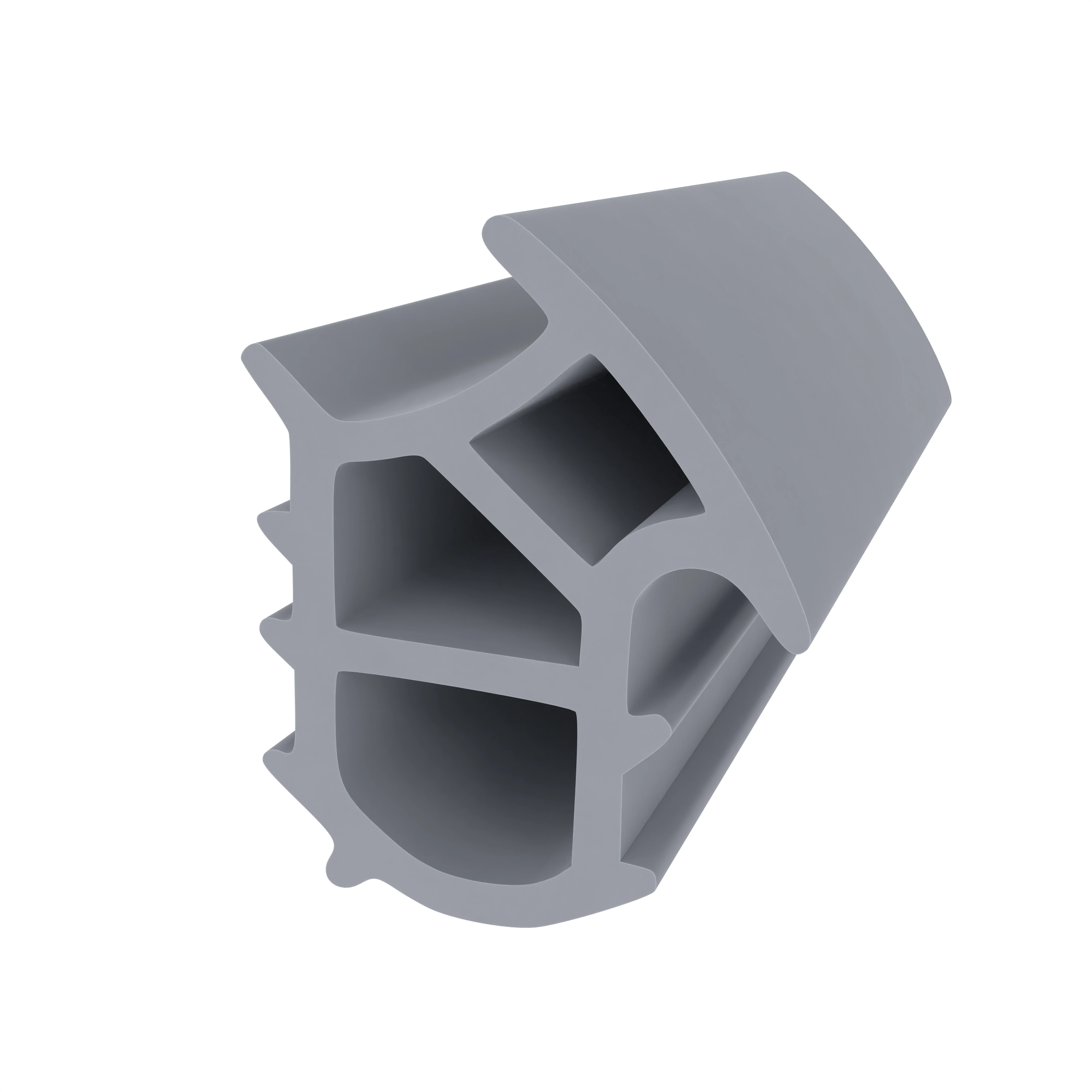 Stahlzargendichtung für senkrechte Nut | 19 mm Höhe | Farbe: grau
