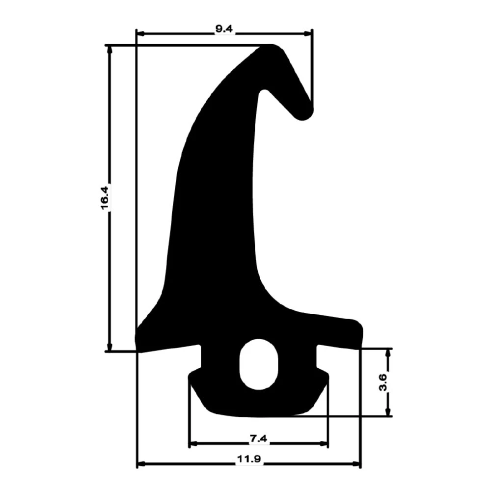 Mitteldichtung für Metallfenster | 20 mm Höhe | Farbe: schwarz