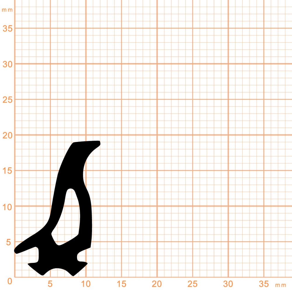 Mitteldichtungen - Mitteldichtung für Metall- und Alufenster | 19 mm Höhe | Farbe: schwarz