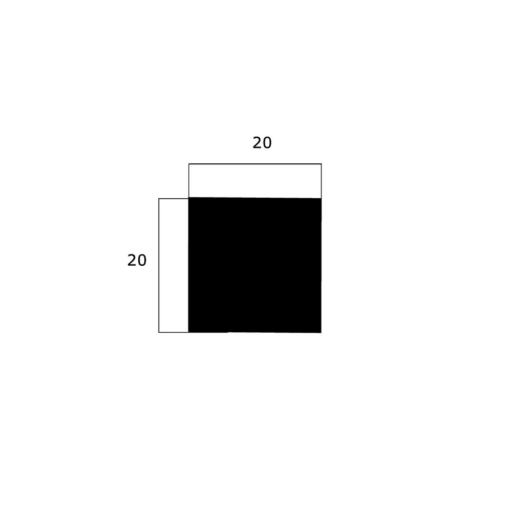 Moosgummi - Moosgummidichtung vierkant | 20 mm Höhe | Farbe: schwarz