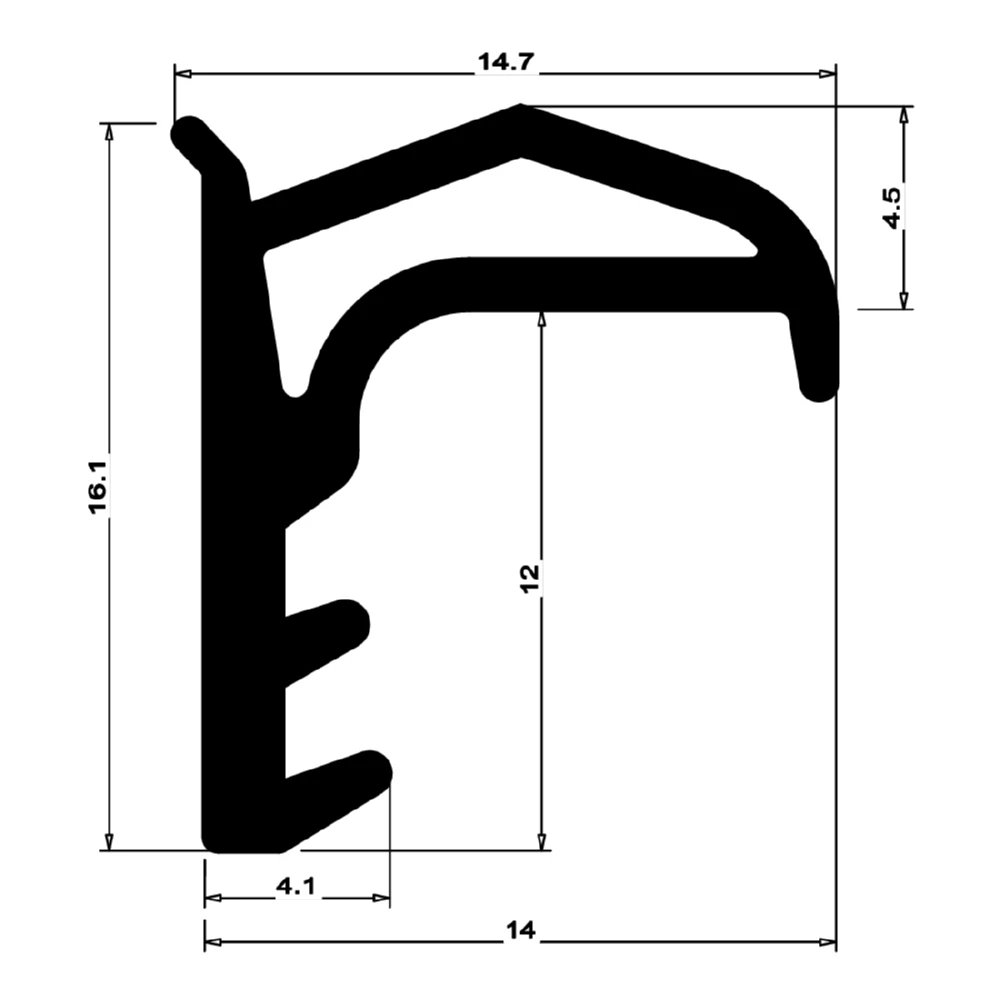 Stahlzargendichtung für Stahltüren | 16 mm Breite | Farbe: grau