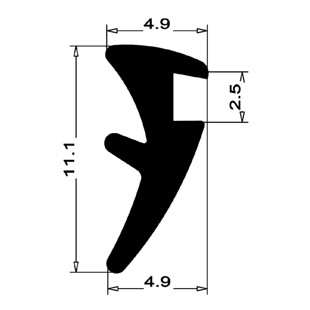 Verglasungsdichtung für Fenster | 5 mm Breite | Farbe: schwarz