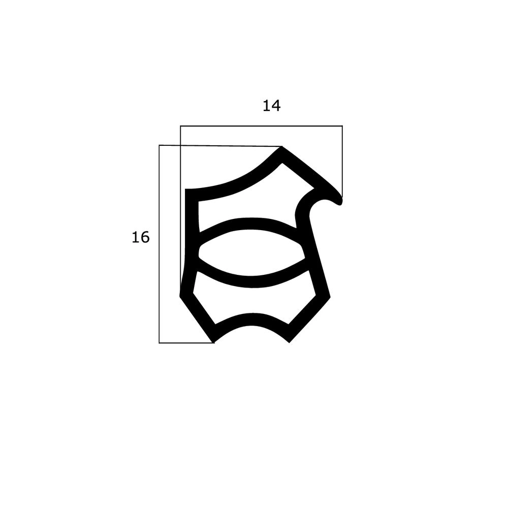 Türrahmen Dichtung - Stahlzargendichtung für Stahltüren | 16 mm Höhe | Farbe: weiß