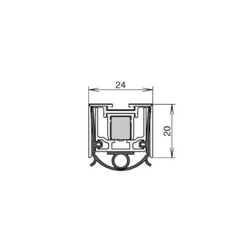 Absenkdichtungen - Schall-Ex Rainstop L-24/20 WS Absenkdichtung von Athmer | Länge: 750 mm 