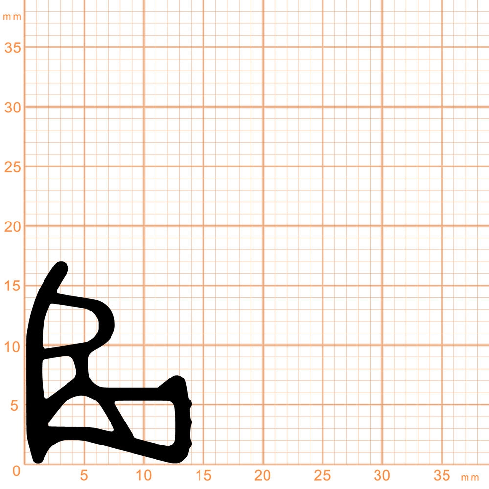 Türrahmen Dichtung - Stahlzargendichtung für seitliche Nut | 14 mm Breite | Farbe: weiß