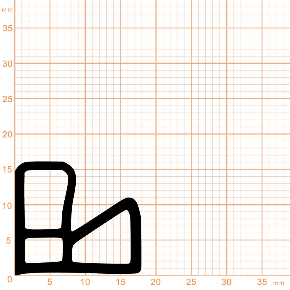 Türrahmen Dichtung - Stahlzargendichtung für Stahltüren | 16 mm Höhe | Farbe: beige