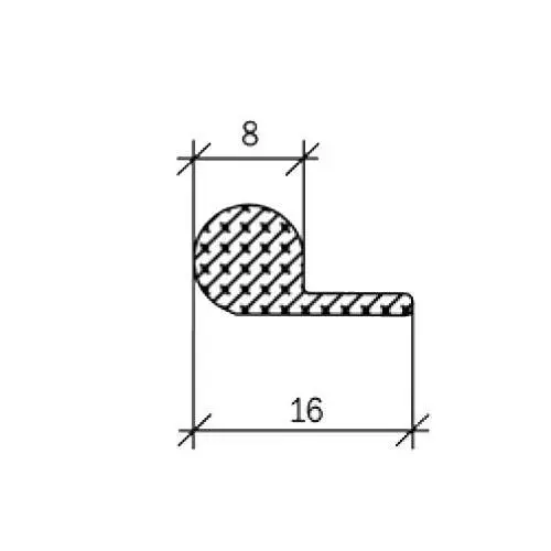 Kühlschrankdichtung Meterware | 8 mm Höhe | Farbe: grau