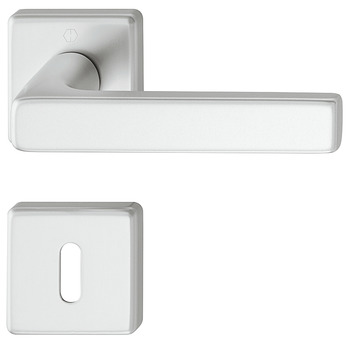 Türdrücker - Türdrücker-Garnitur mit Buntbart | Hoppe Dallas 1643/52KV/52KVS | Farbe: silber