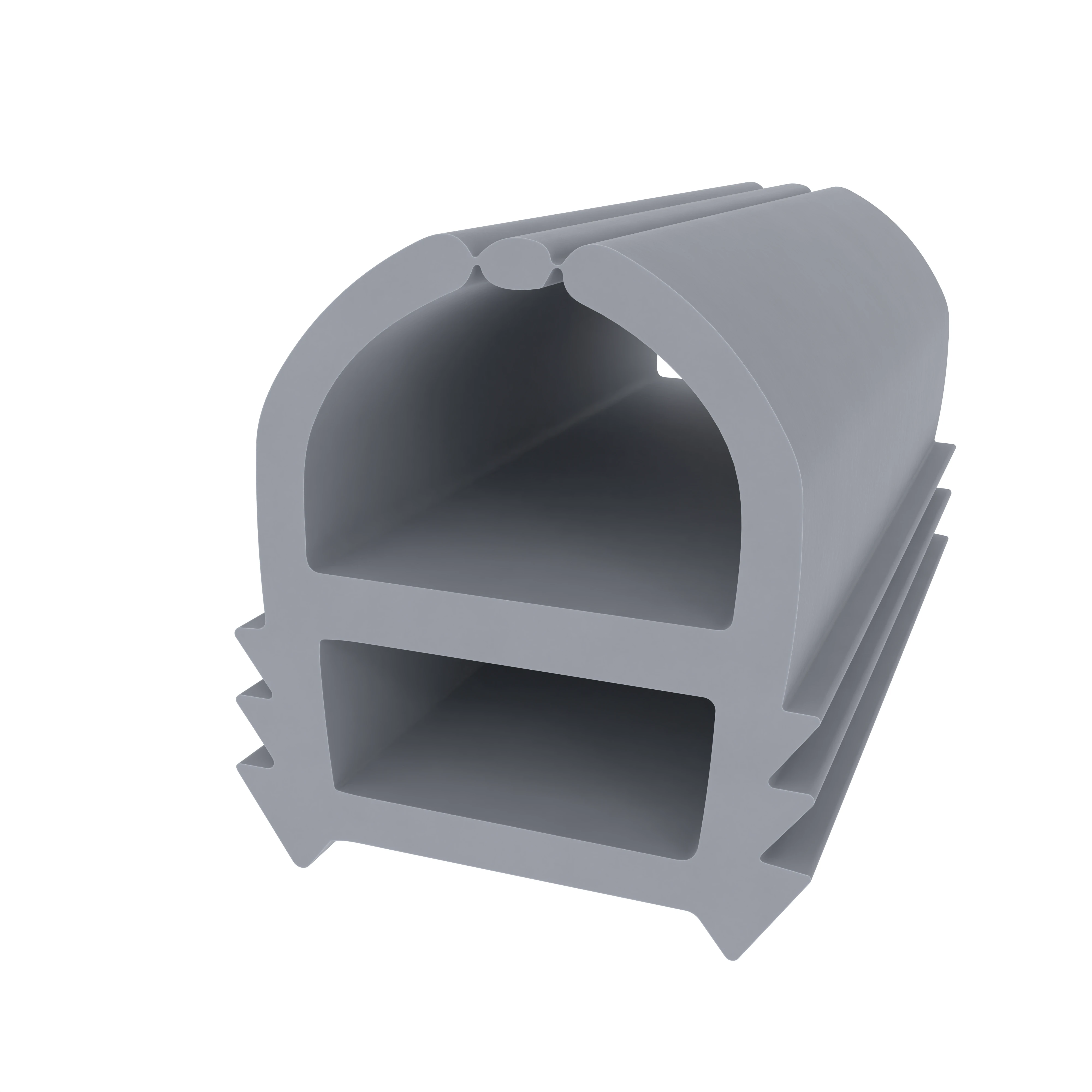 Türrahmen Dichtung - Stahlzargendichtung für Stahlprofile | 12 mm Breite | Farbe: grau