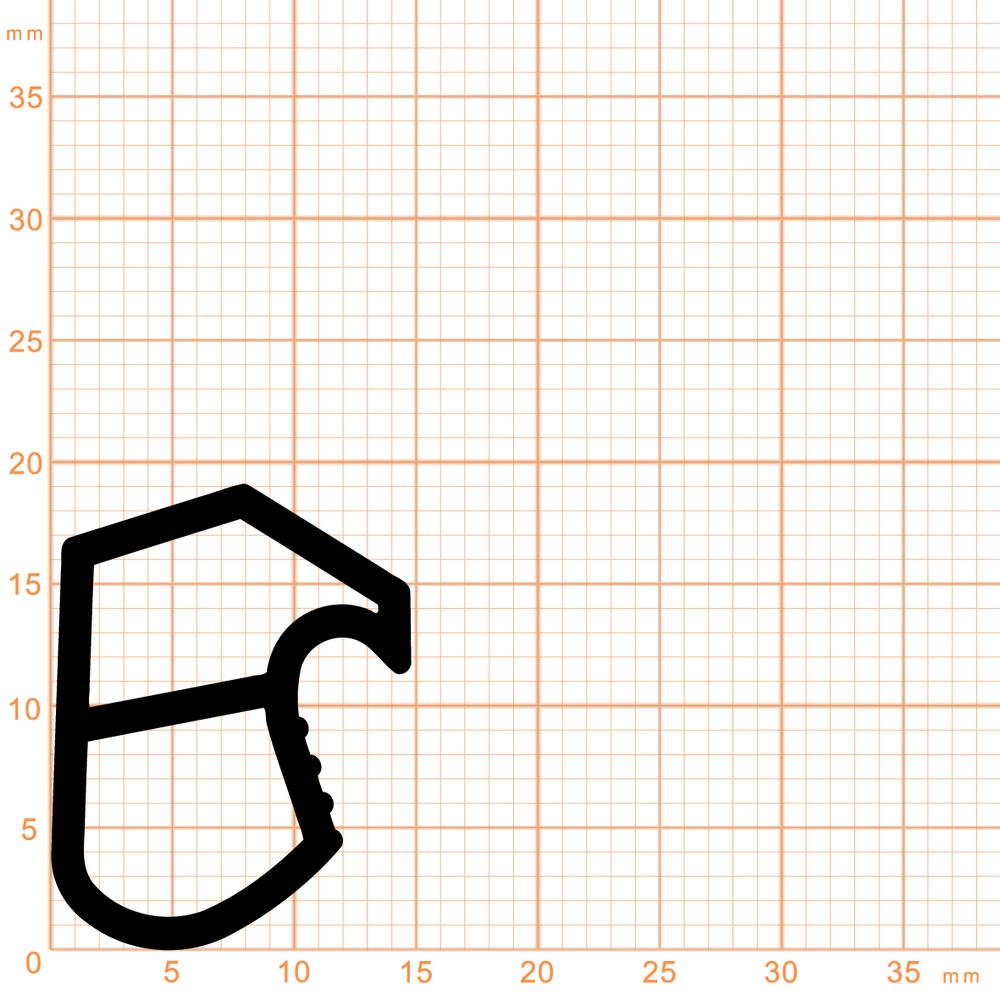 Türrahmen Dichtung - Stahlzargendichtung für Stahlzargen | 19 mm Höhe | Farbe: weiß