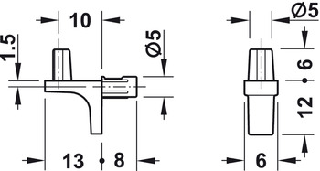 Bodenträger für Holzböden | Tragkraft: bis zu 62,4 kg | Bohrloch Ø 5 mm