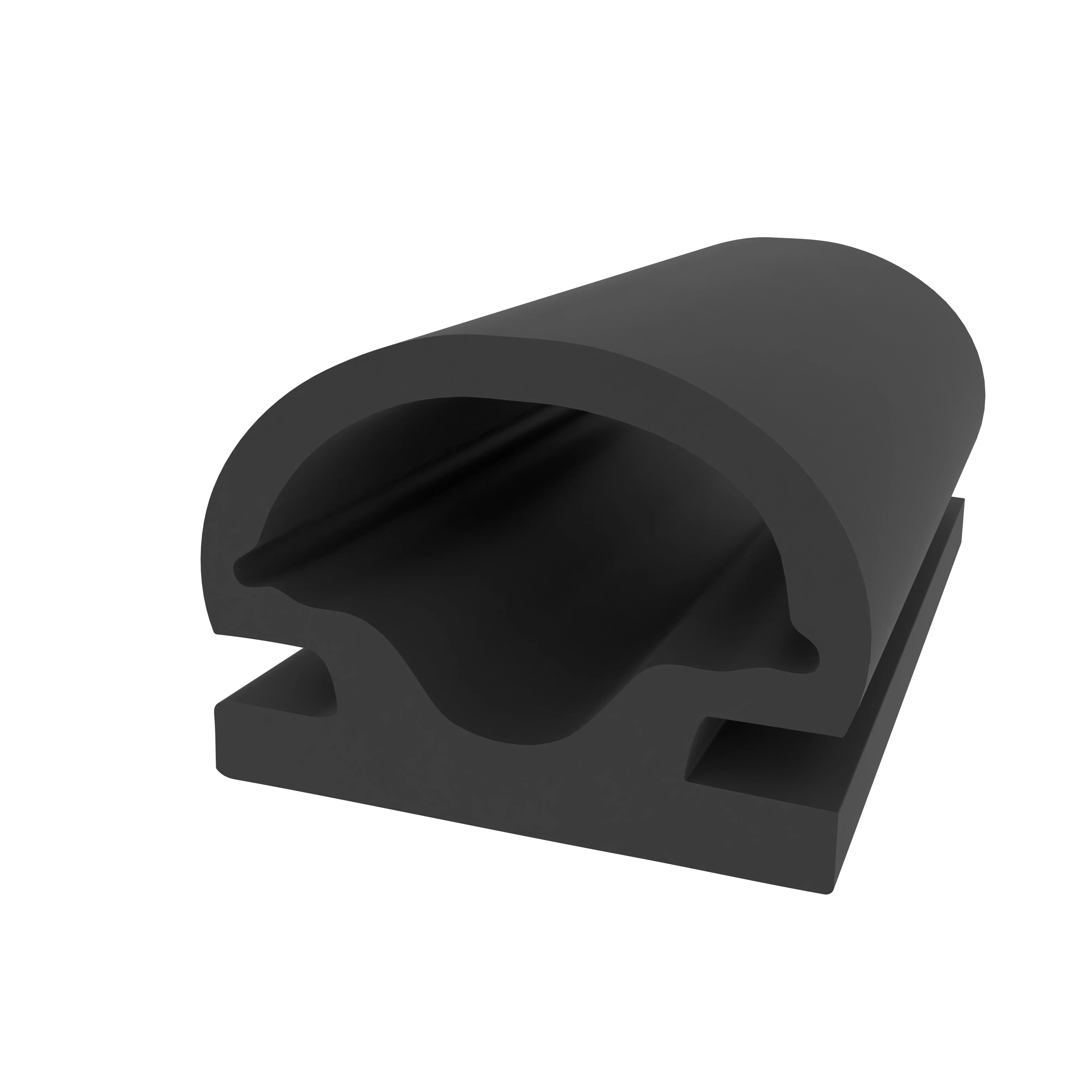 Lippendichtungen - Anschlagdichtung mit Schlauch | 10 mm Höhe | Farbe: schwarz 