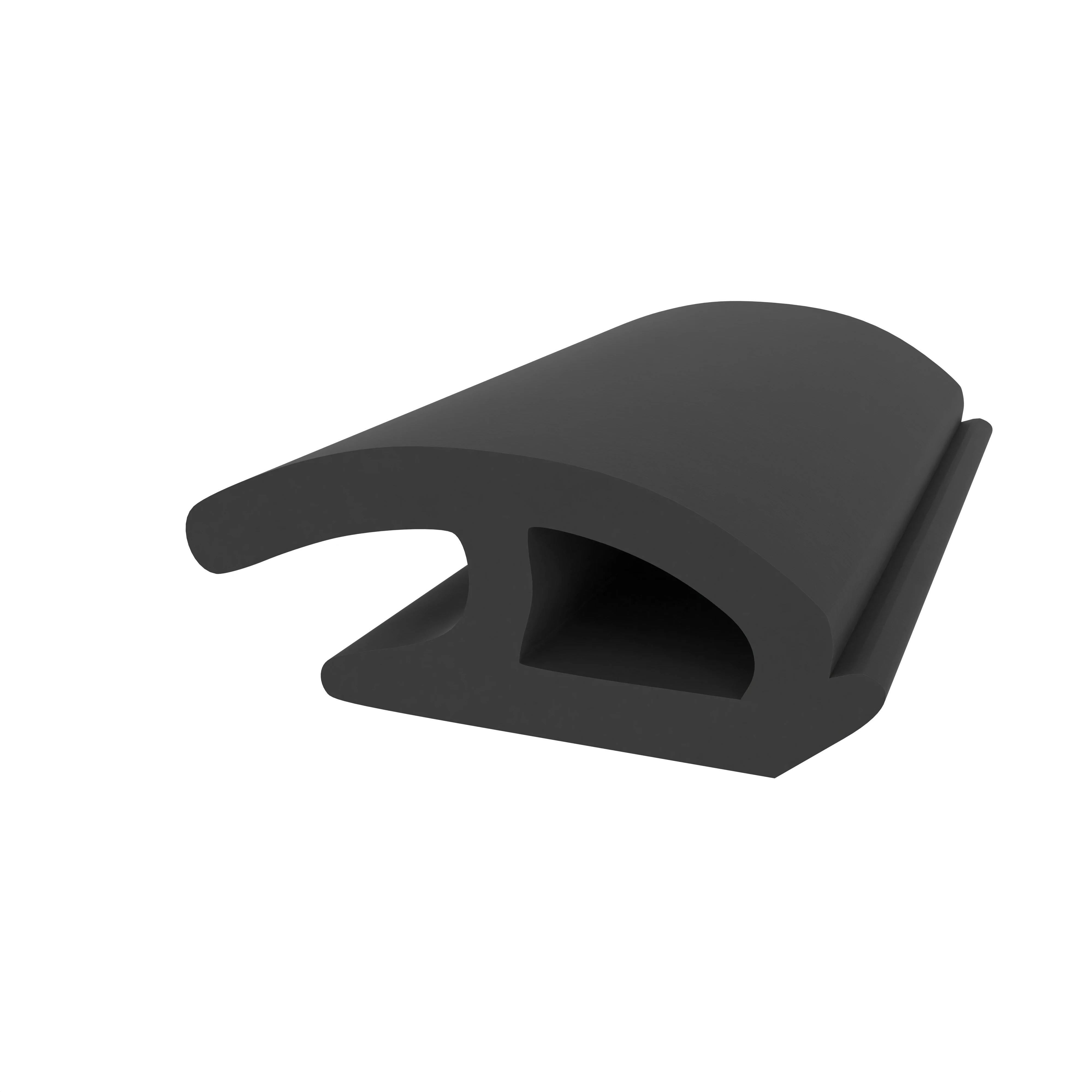 Lippendichtungen - Anschlagdichtung mit Lippe | 5 mm Höhe | Farbe: schwarz 