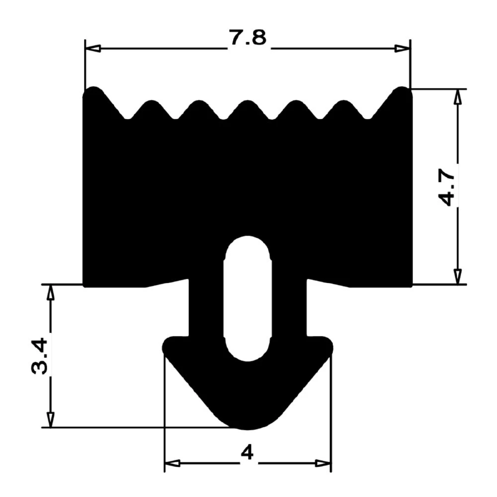 Verglasungsdichtung für Fenster | 8,5 mm Breite | Farbe: schwarz