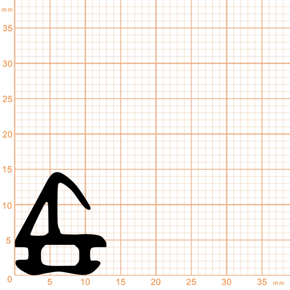 Mitteldichtungen - Mitteldichtung für Metall- und Kunststofffenster | 14,5 mm Höhe | Farbe: schwarz