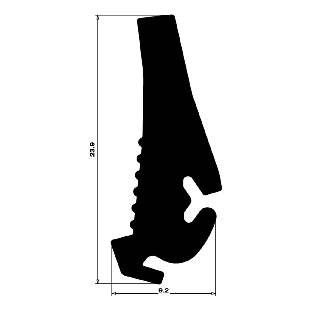 Mitteldichtung für Metall- und Alufenster | 24 mm Höhe | Farbe: schwarz
