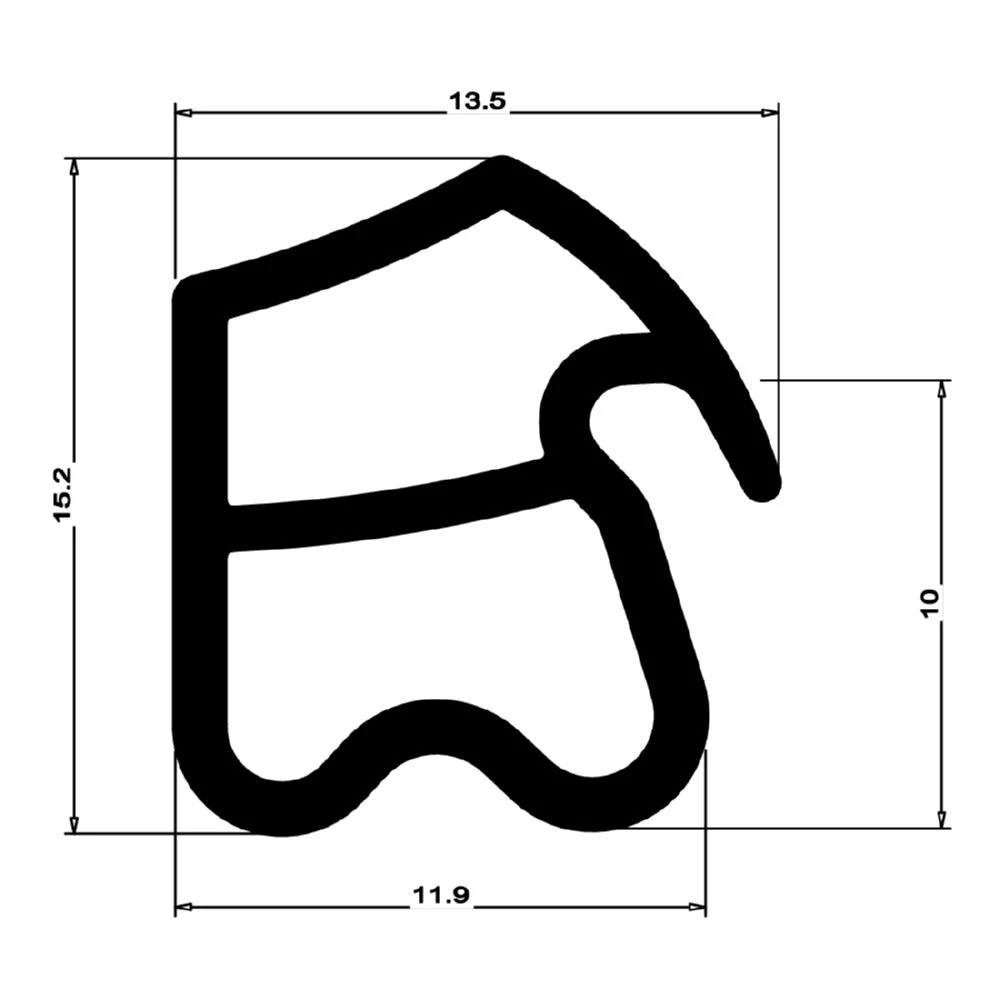 Stahlzargendichtung für Stahlrahmen | 14,5 mm Breite | Farbe: grau