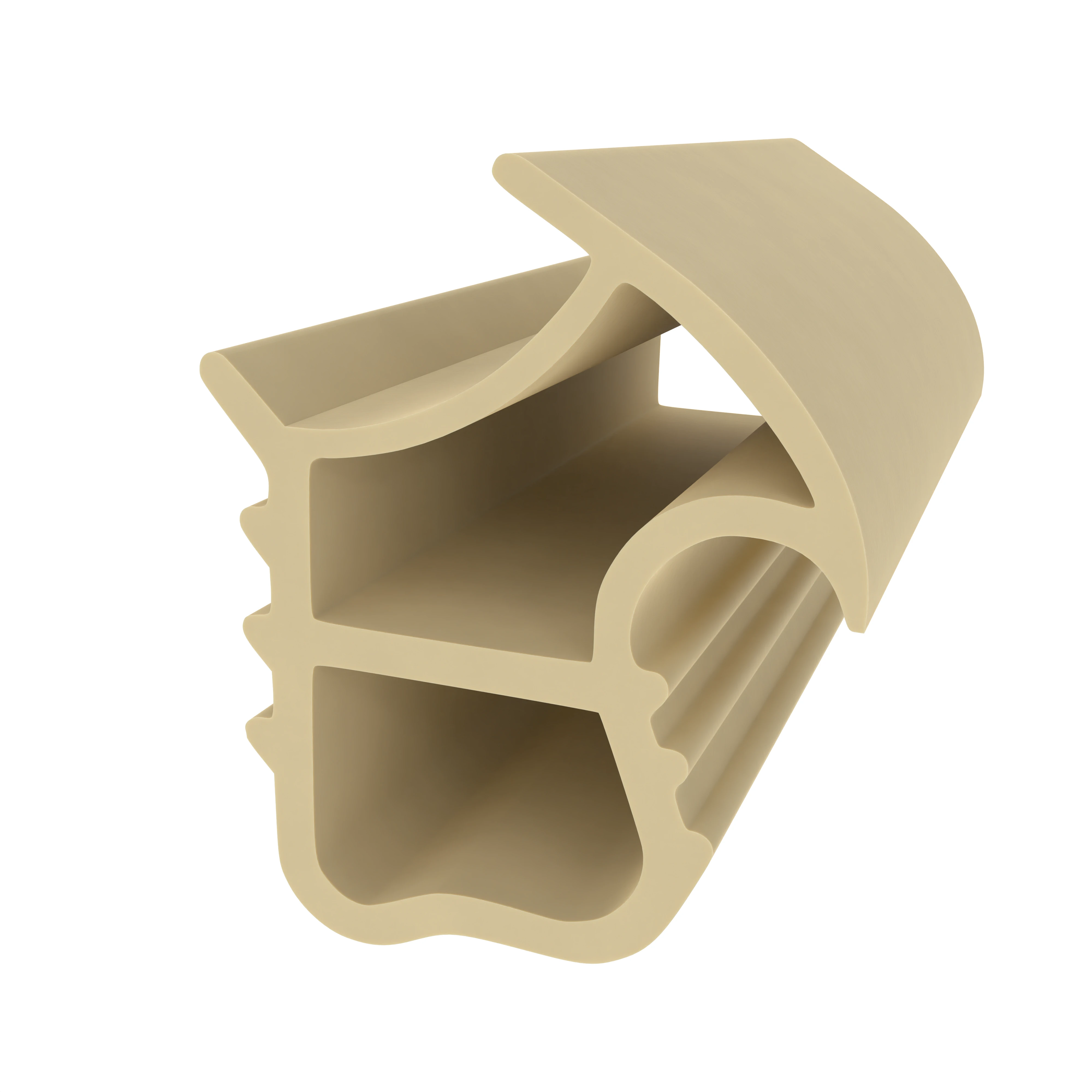 Türrahmen Dichtung - Stahlzargendichtung für senkrechte Nut | 16 mm Breite | Farbe: beige