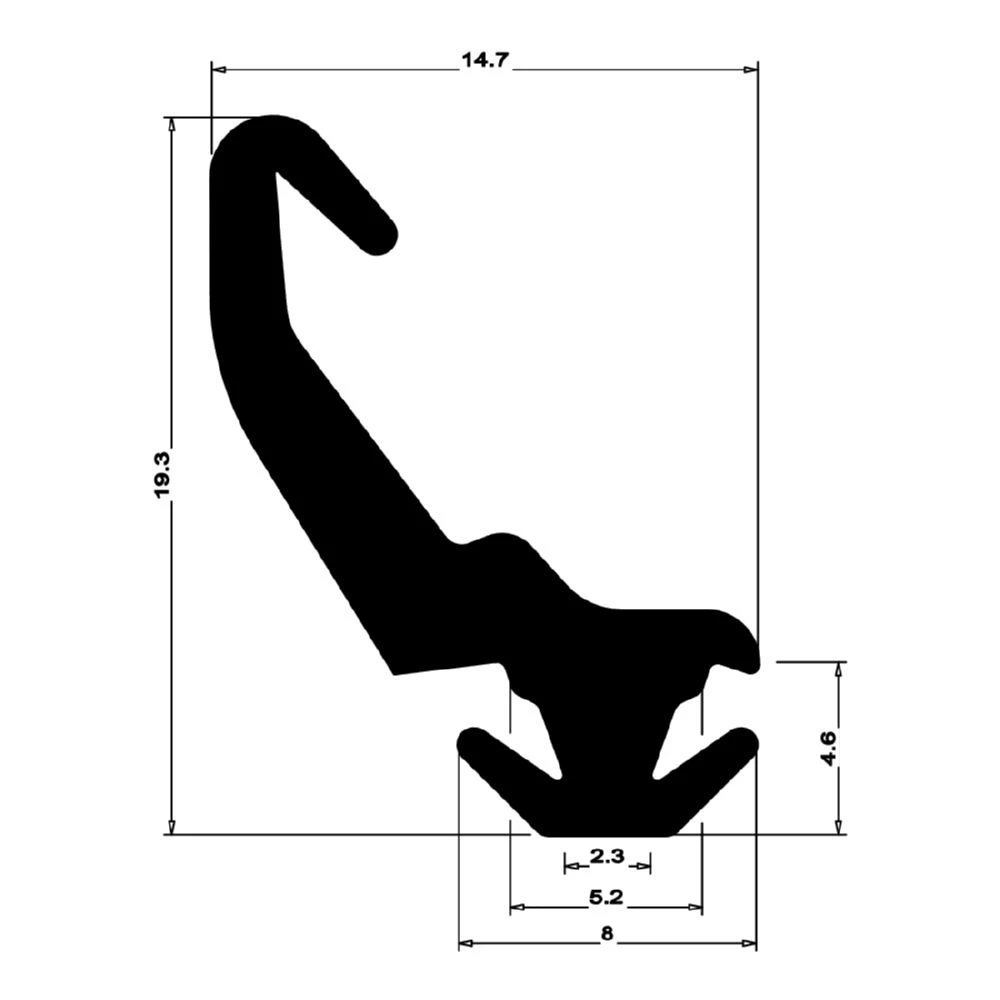 Mitteldichtung für Metall- und Alufenster | 18 mm Höhe | Farbe: schwarz