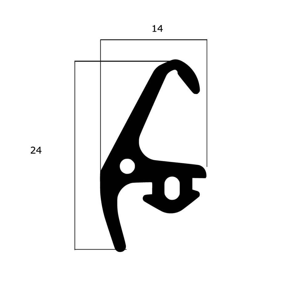 Mitteldichtungen - Mitteldichtung für Metall- und Alufenster | 24 mm Höhe | Farbe: schwarz