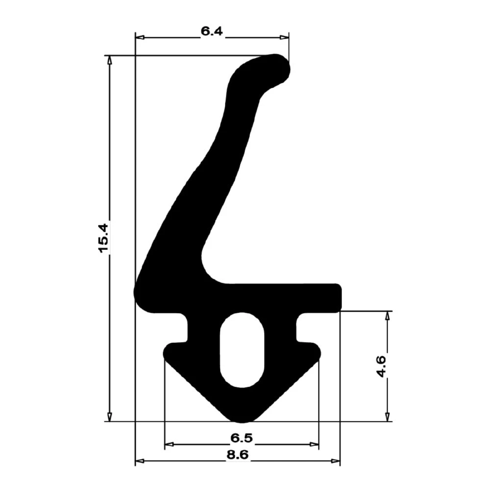 Mitteldichtung für Metallfenster | 23 mm Höhe | Farbe: schwarz