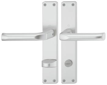 Türdrücker - Türdrücker-Garnitur für WC/Badezimmer | Hoppe London 113/202SP | Farbe: silber