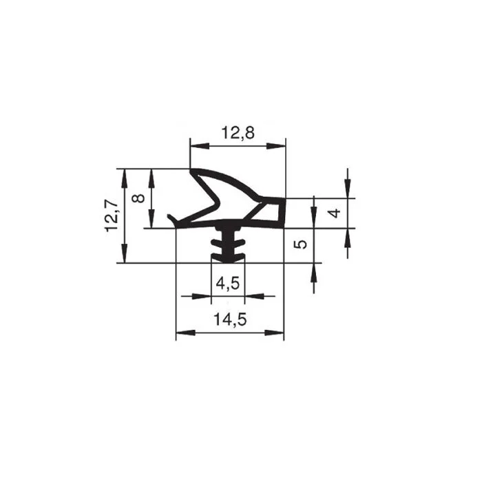 Zimmertürdichtung für Holztüren | 12,7 mm Höhe | Farbe: weiß