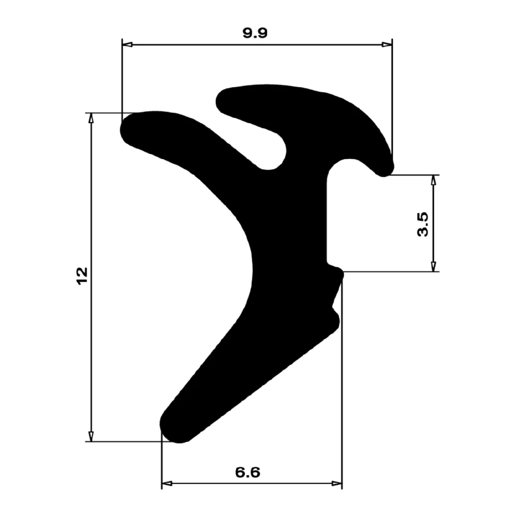 Verglasungsdichtung für Fenster | 10 mm Breite | Farbe: schwarz