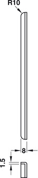 Einlass-Schließblech für gefälzte Türen | Länge: 170 mm | Farbe: braun
